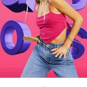 ASOS scarf hem halter top in pink